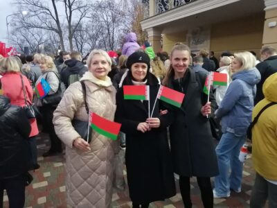 Открытии пешеходного моста через реку Сож